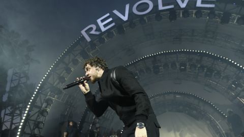 Jack Harlow performs onstage during the Revolve Festival at the Merv Griffin Estate on April 17 in La Quinta, California.