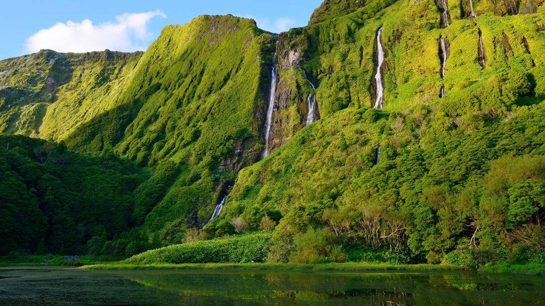 <strong>Flores:</strong> Poço da Alagoinha is one of the spectacular waterfalls located on Flores, one of the Azores' western islands.