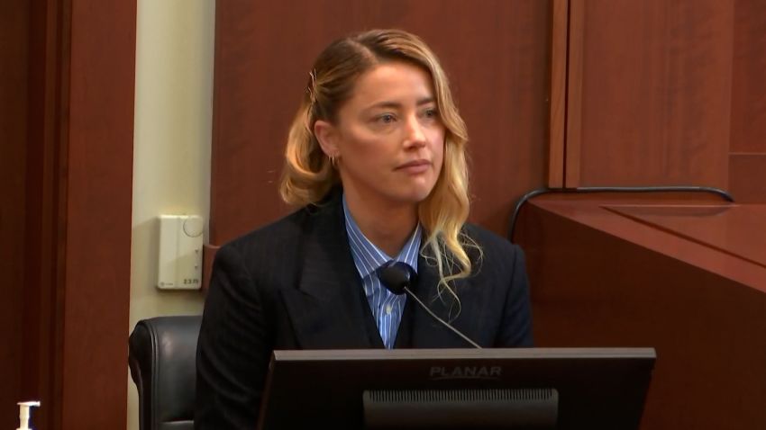 Amber Heard testifies in court on Wednesday, May 4, 2022.