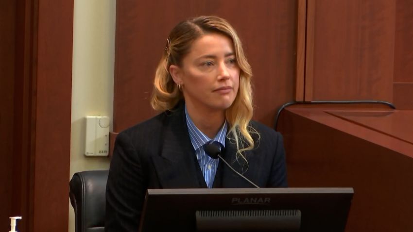 Amber Heard testifies in court on Wednesday, May 4, 2022. 