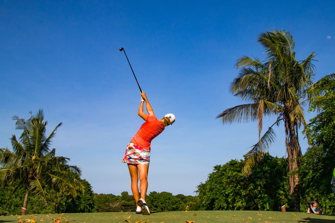 Sanna Nuutinin of Finland during the Magical Kenya Ladies Open at Vipingo Ridge in 2019.