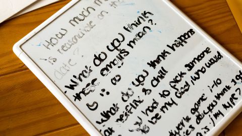 Ideas for videos are written on a whiteboard. The group meets weekly to brainstorm ideas for content.