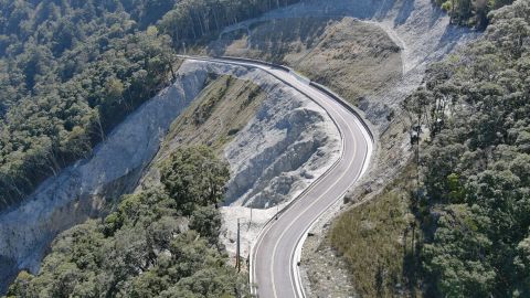 The highway cuts through some of Taiwan's Central Mountain Range.