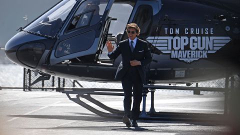 Tom Cruise arriving at the premiere of "Top Gun: Maverick" on Wednesday.