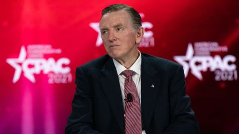 Paul Gosar listens during a panel discussion in February 2021 at the Conservative Political Action Conference in Orlando, Florida.