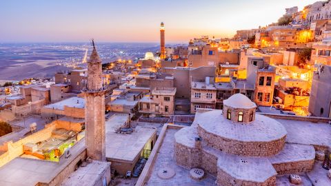 Sunrise landscape view of old Mardin city,a popular city for locals and tourist and located in southeastern of Turkey.