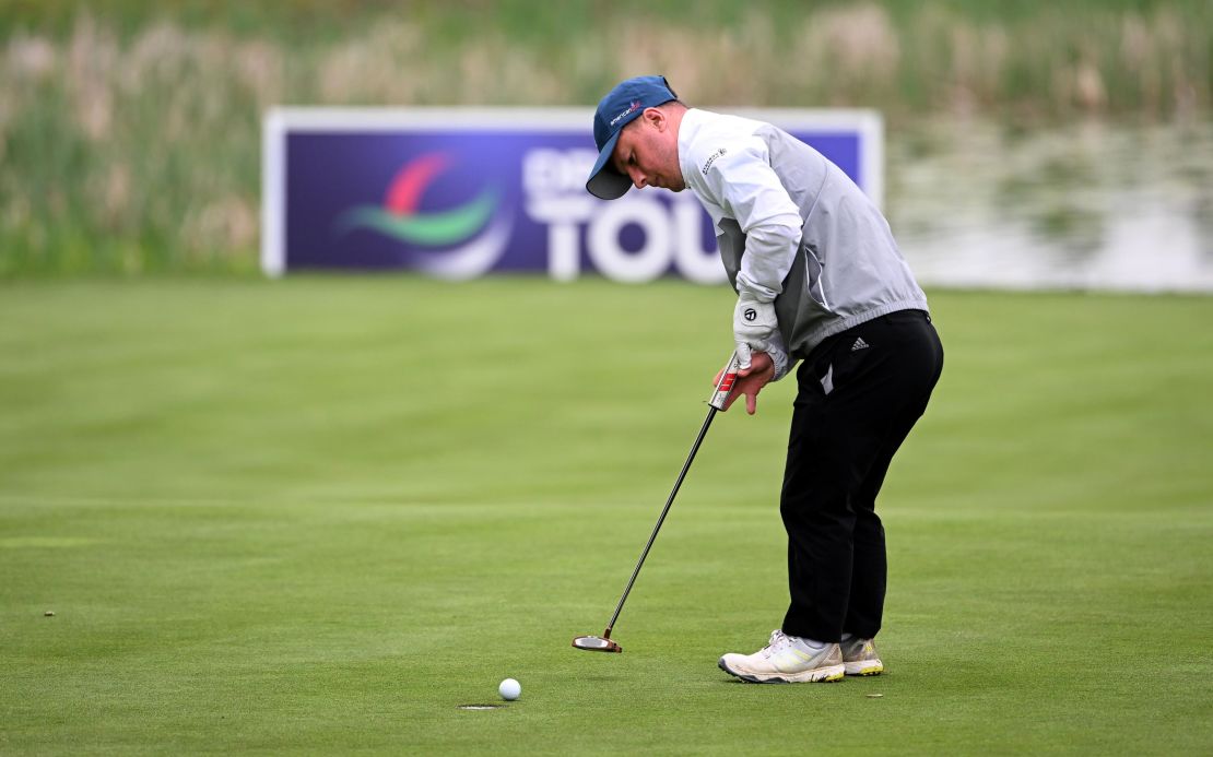 Lawlor on the 18th green at The Belfry in the inaugural G4D event.