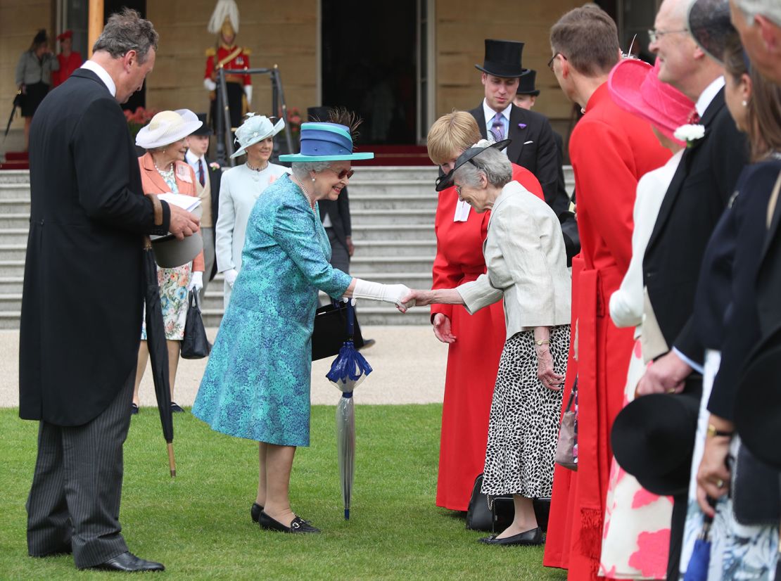 Queen Elizabeth II at a garden party in 2018