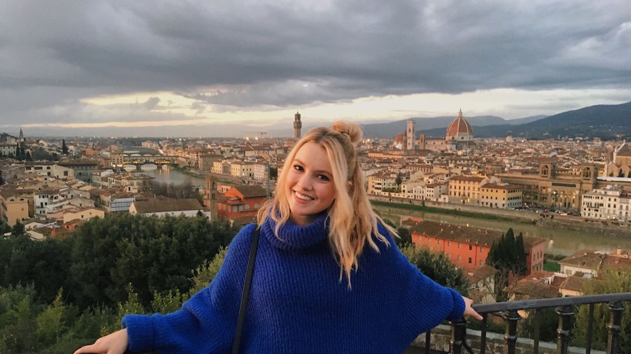 Cameron Cipolla, seen here in Florence in 2017, recently learned that her application for Italian citizenship has been approved.
