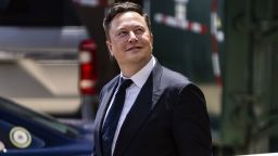 Elon Musk, chief executive officer of Tesla Inc., departs court during the SolarCity trial in Wilmington, Delaware, U.S., on Tuesday, July 13, 2021. Musk was cool but combative as he testified in a Delaware courtroom thatTesla's more than $2 billion acquisition of SolarCity in 2016 wasn't a bailout of the struggling solar provider. Photographer: Samuel Corum/Bloomberg via Getty Images