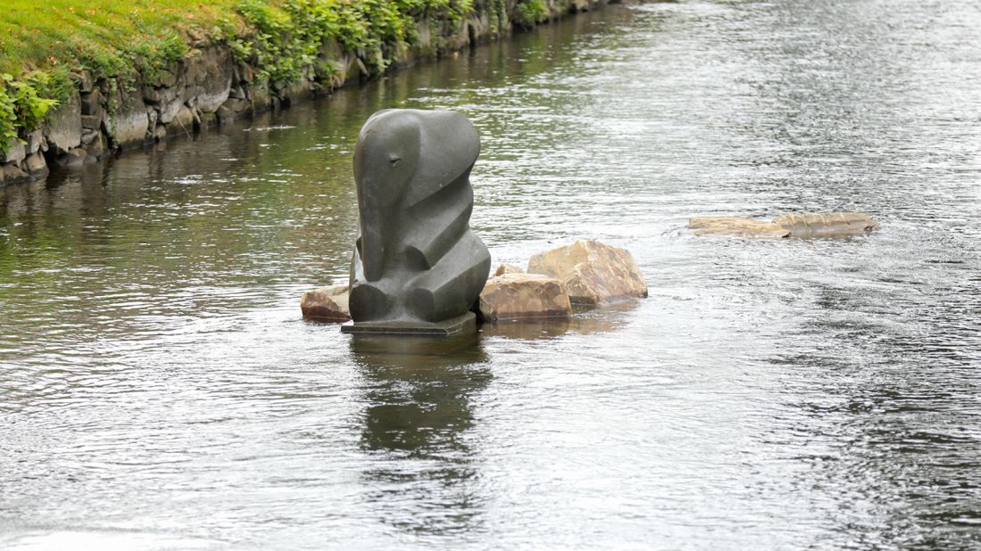<strong>Tuffi's trip: </strong>A sculpture in the Wupper river marks the spot where Tuffi the elephant jumped 10 meters from train carriage into the shallow waters below in 1950.