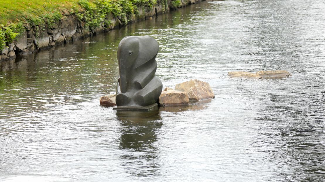 A statue of Tuffi sits in the spot where he landed. 