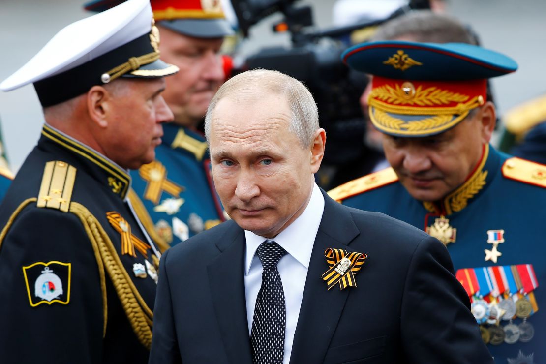 Russian President Vladimir Putin attending the 2019 Victory Day military parade at Red Square in Moscow.