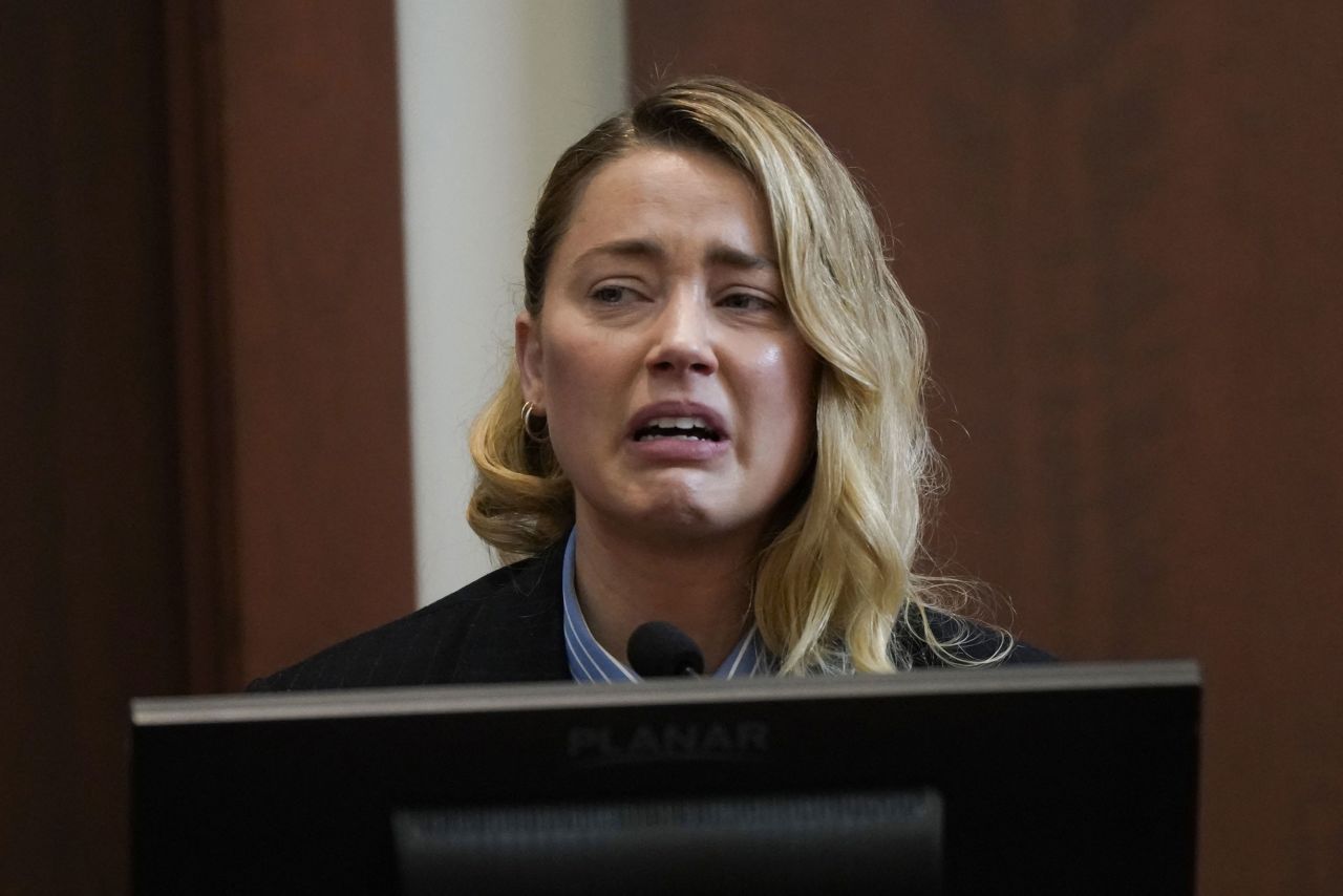 Actor Amber Heard testifies in a Fairfax, Virginia, courtroom on Wednesday, May 4, as she defends herself against a $50 million defamation claim brought by her ex-husband, actor Johnny Depp. <a href="https://www.cnn.com/2022/05/04/entertainment/johnny-depp-amber-heard-defamation-case/index.html" target="_blank">During her testimony Wednesday,</a> Heard detailed the early days of their romance as well as allegations of physical and sexual abuse. Both Heard and Depp have accused each other of violence during their relationship. Both have denied the other's claims.