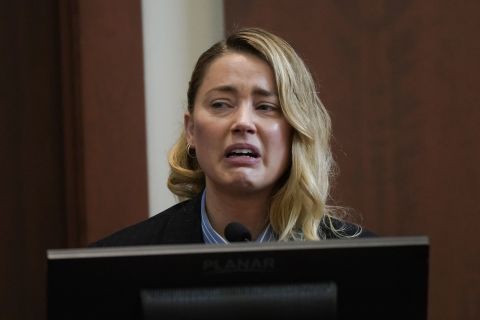 Actor Amber Heard testifies in a Fairfax, Virginia, courtroom on Wednesday, May 4, as she defends herself against a $50 million defamation claim brought by her ex-husband, actor Johnny Depp. <a href=