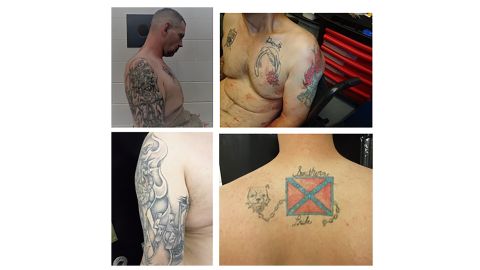 The US Marshals Service released these images of Casey White's tattoos. 
