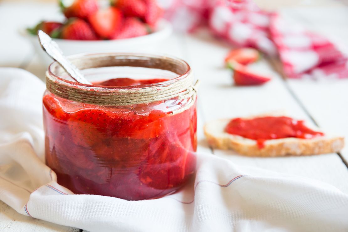 A homemade jar of strawberry jam is so much fresher than one off a supermarket shelf. 