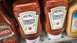 CHICAGO, IL - MARCH 25:  Heinz ketchup is offered for sale at Armitage Produce grocery store on March 25, 2015 in Chicago, Illinois. Kraft Foods Group Inc. said it will merge with H.J. Heinz Co. to form the third largest food and beverage company in North America with revenue of about $28 billion.  (Photo by Scott Olson/Getty Images)