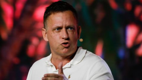 Peter Thiel, president and founder of Clarium Capital Management LLC, speaks during the Bitcoin 2022 conference in Miami, Florida, on April 7, 2022.