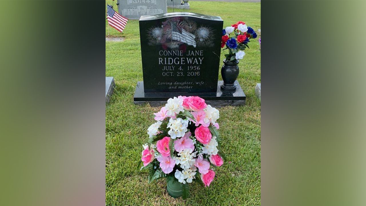 Connie Ridgeway was a patriot, born on July 4, and her gravesite is a fitting tribute, her son says. 