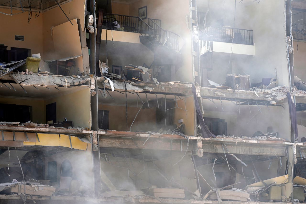 Rooms are exposed after the blast.