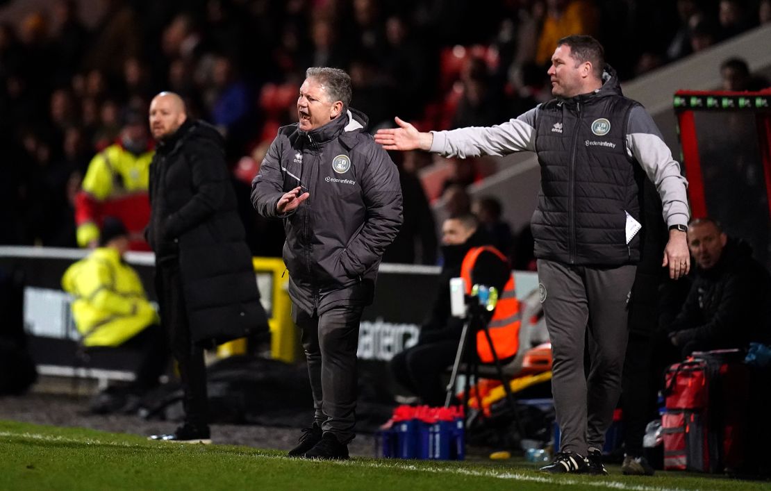 Yems on the touchline during a Sky Bet League Two match at the County Ground, Swindon.