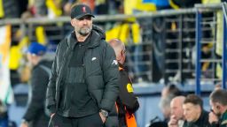 Head coach Juergen Klopp of Liverpool FC looks on during the UEFA Champions League Semi Final Leg Two match between Villarreal and Liverpool at Estadio de la Ceramica on May 3, 2022 in Villarreal, Spain.