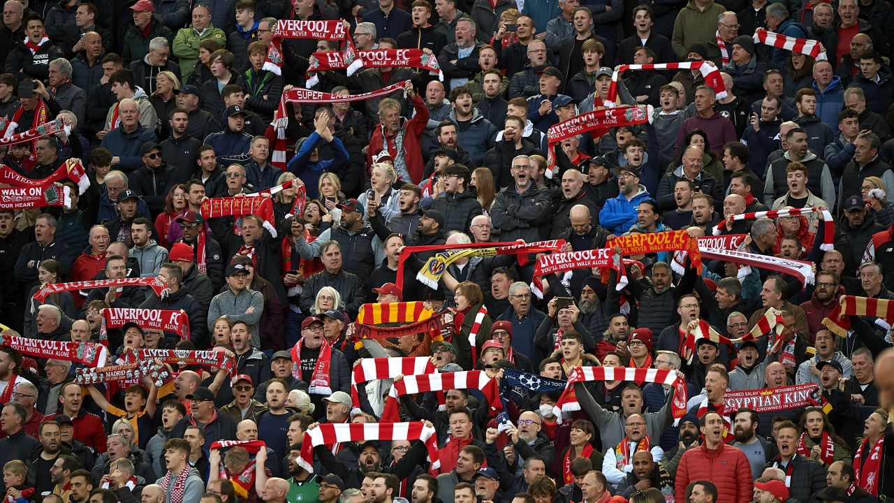 Liverpool fans during the Champions League semifinal match against Villarreal.