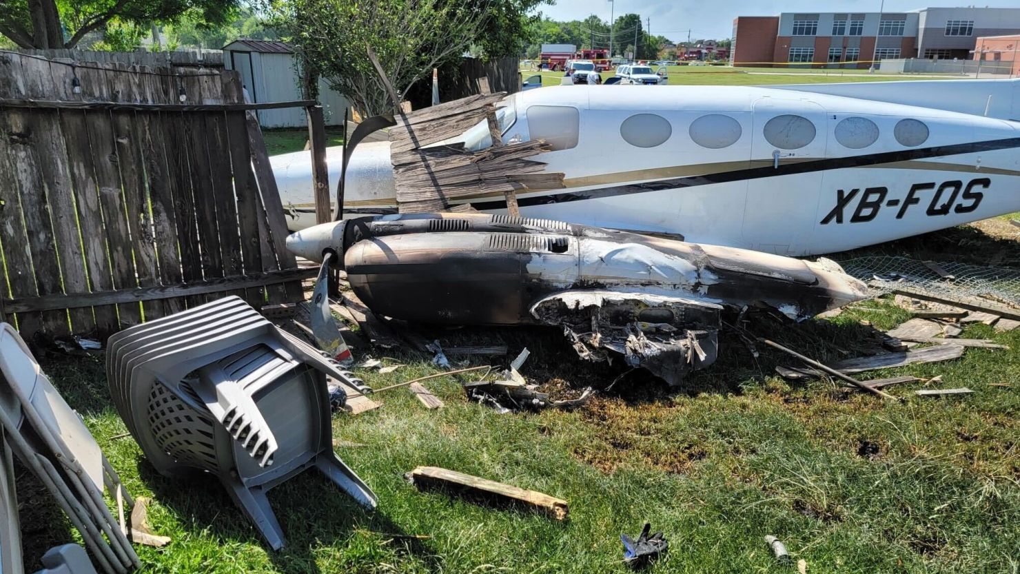 A small plane crashed into a neighbor's backyard in Houston, Texas. 