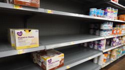 Baby formula is offered for sale at a big box store on January 13, 2022 in Chicago, Illinois. Baby formula has been is short supply in many stores around the country for several months.