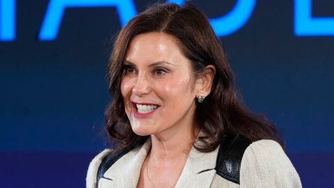 Gov. Gretchen Whitmer speaks during a news conference in Lansing, Michigan, on January 25, 2022.