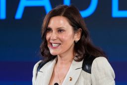 Gov. Gretchen Whitmer speaks during a news conference in Lansing, Michigan, on January 25, 2022.  