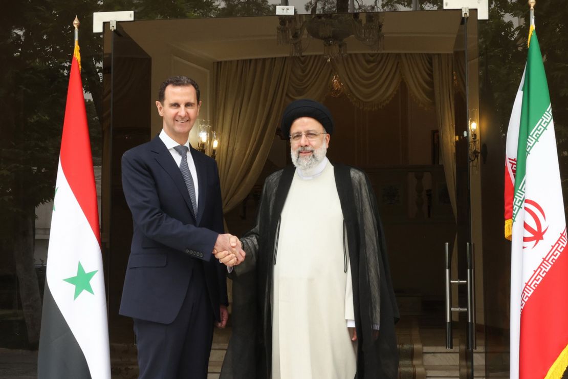 Iranian President Ebrahim Raisi (R) meets with Syrian President Bashar al Assad (L) in Tehran, May 8. Assad, who was making his second trip to the Iranian capital since the start of Syria's conflict in 2011, also held talks with Supreme Leader Ayatollah Ali Khamenei, during which both leaders called for stronger ties. 