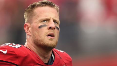 J.J. Watt of the Arizona Cardinals on the field during the NFL game at State Farm Stadium on October 24, 2021.