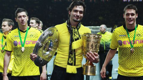 Mats Hummels (C) and Robert Lewandowski (L) are some of the stars to have been nurtured by Dortmund.