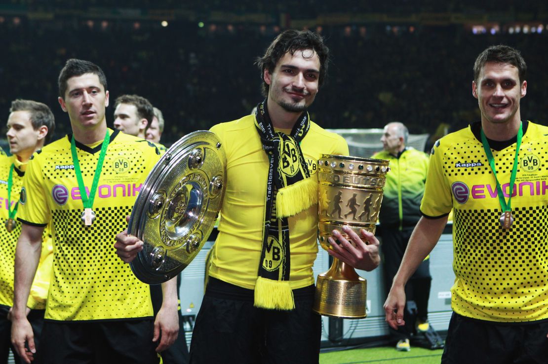 Mats Hummels (C) and Robert Lewandowski (L) are some of the stars to have been nurtured by Dortmund.