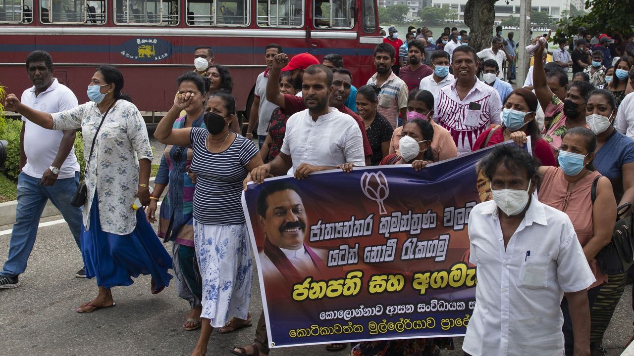 Government supporters marching on Monday.