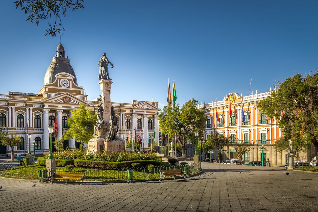 The Plaza Murillo and Bolivian Palace of Government in La Paz. Bolivia became a Level 1 destination on Monday.