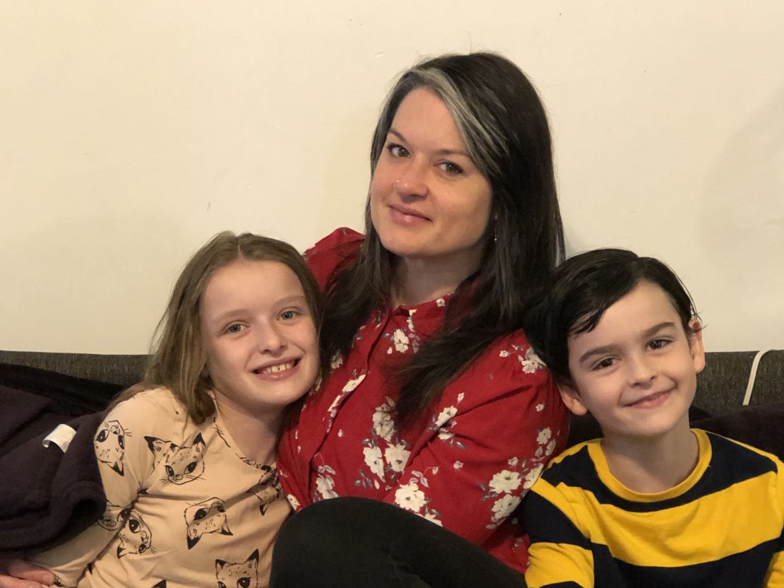 Jessica Ridout and her two children have adopted a more vegetarian diet because of rising food prices. 