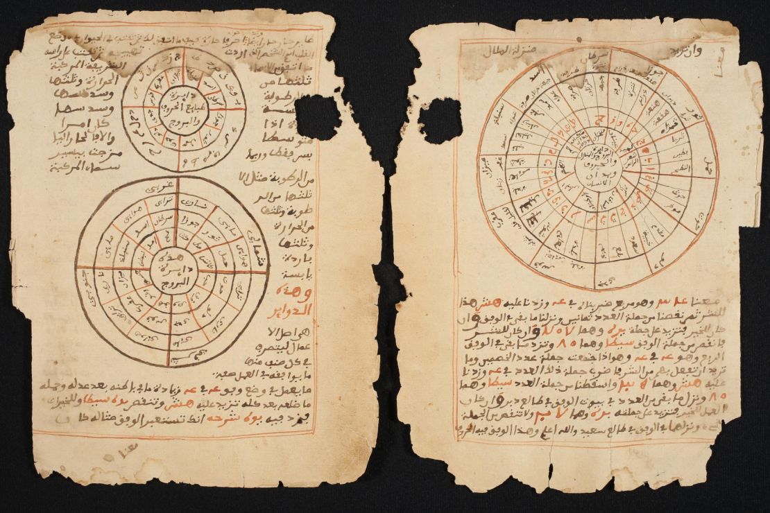 A manuscript from Timbuktu containing astrological maps.