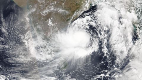 The NOAA-20 satellite orbiting Earth caught tropical Cyclone Asani in the Bay of Bengal on Monday.