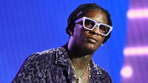 Young Thug, here in 2021, has been indicted on gang-related charges.
