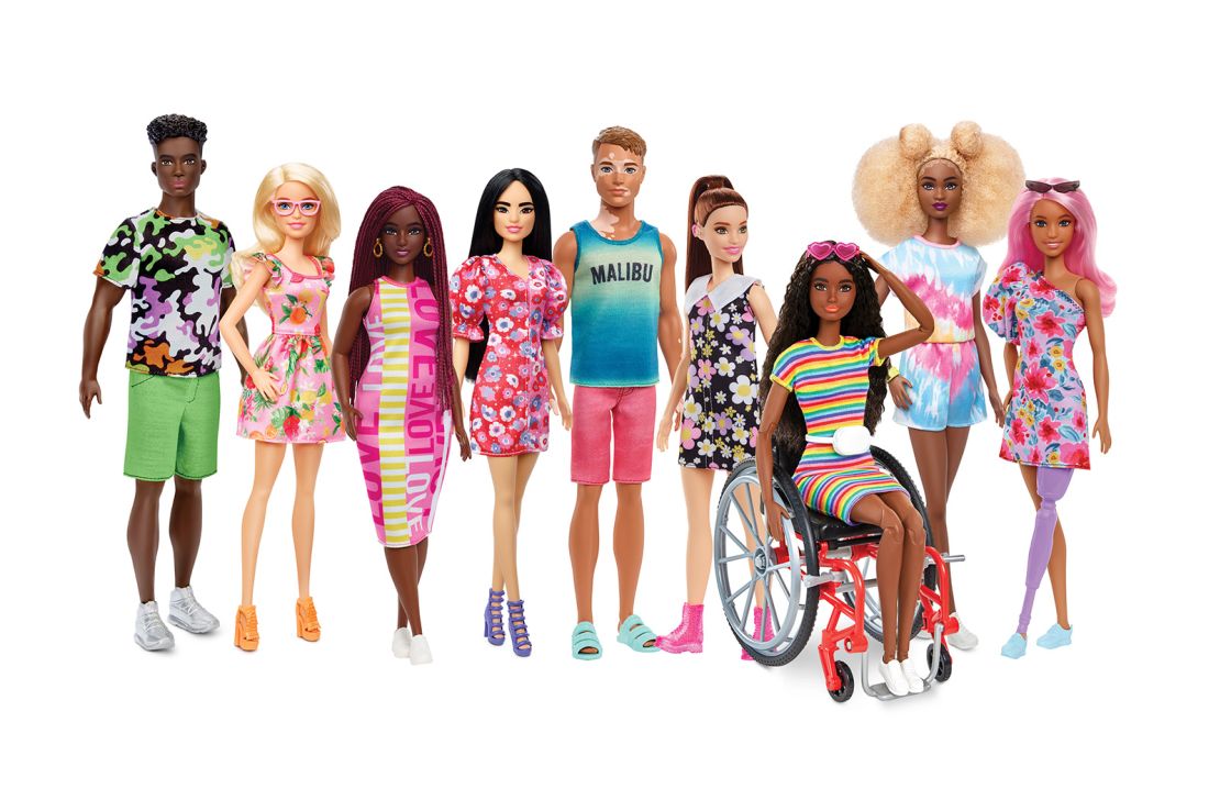 The 2022 Barbie Fashionista line-up. 