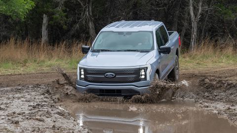 With full tiime all-wheel-drive, the Ford F-150 Lightning proved to be capable off-road. 