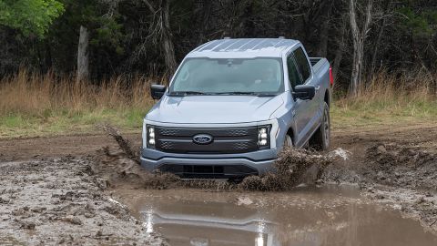 With full tiime all-wheel-drive, the Ford F-150 Lightning proved to be capable off-road.