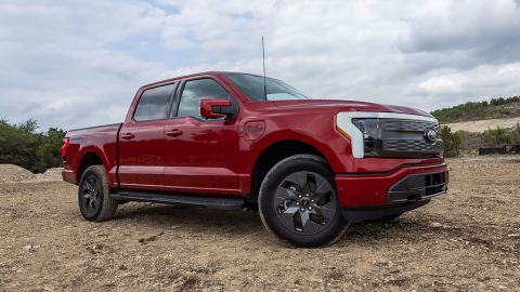The Ford F-150 Lightning looks only subtly different from gas-powered versions.