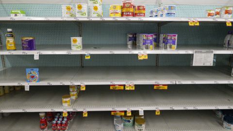 Baby formula is displayed on the shelves of a grocery store in Carmel, Ind., Tuesday.