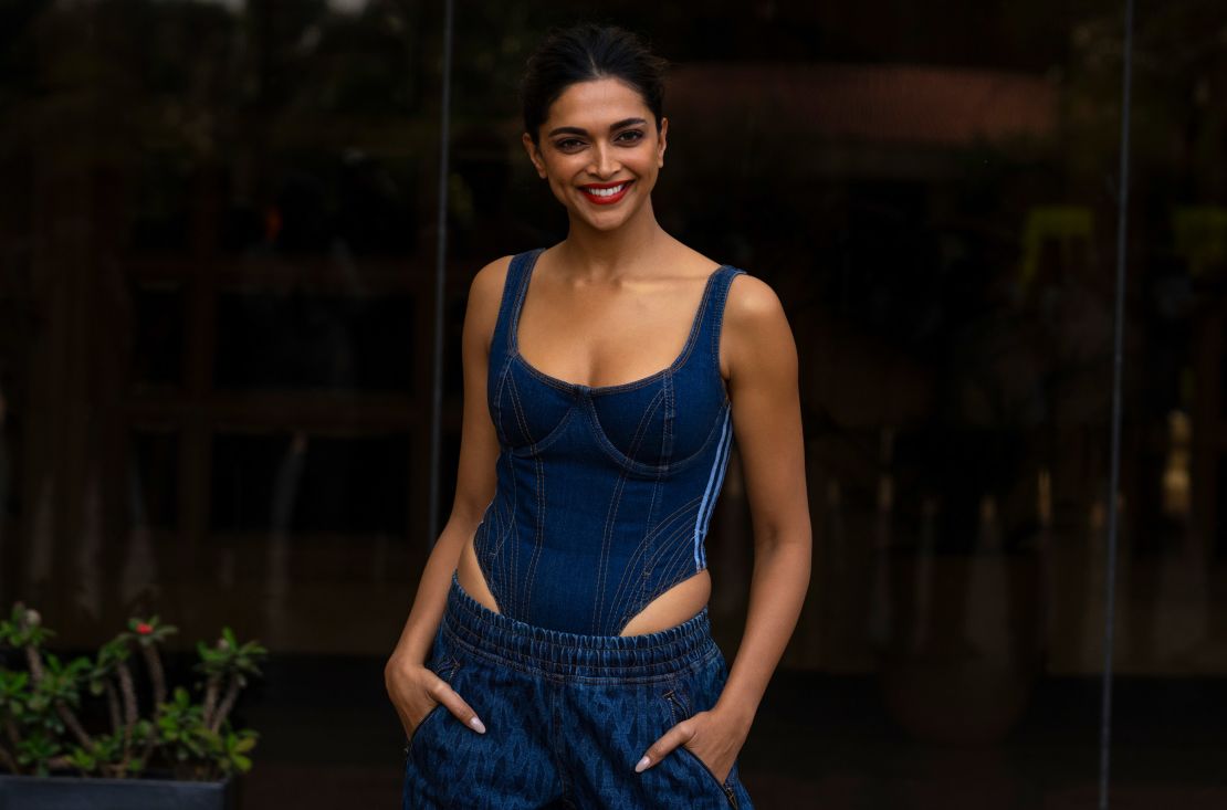 Deepika Padukone poses during a promotional event for her new movie "Gehraiyaan" in Mumbai, India, in February 2022. 