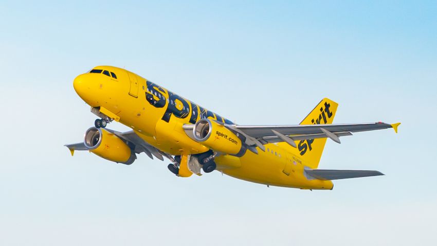 LOS ANGELES, CA - JANUARY 13: Spirit Airlines Airbus A319-132 takes off from Los Angeles international Airport on January 13, 2021 in Los Angeles, California.  (Photo by AaronP/Bauer-Griffin/GC Images)