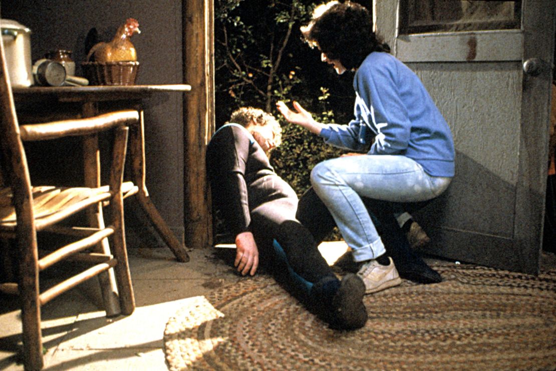 Actor Larry Zerner, seen here (left) in his death scene in "Friday the 13th Part III," is now an entertainment lawyer who follows the battle over the film franchise closely. 